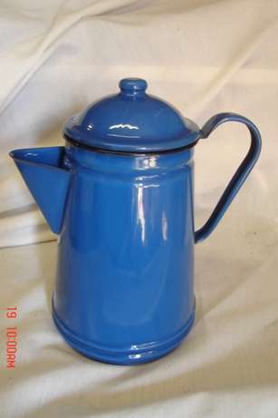 WOW!!! LOVELY BLUE ENAMEL COFFEE POT