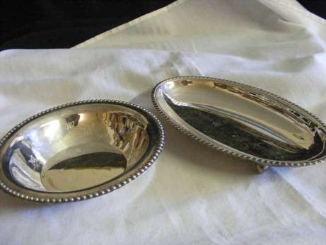 2 PRETTY SWEET DISHES, ONE EPNS AND ONE SILVER PLATED