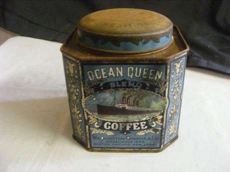 VERY OLD OCEAN QUEEN COFFEE TIN