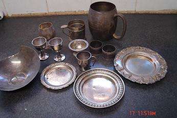 LOT OF SOME PLATED WARE SOME MARKED SOME NOT NEEDS TLC
