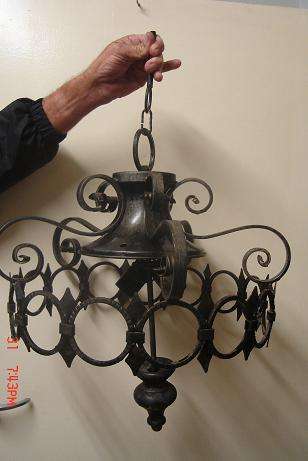 MEDIEVIL WROUGHT IRON HANGING LIGHT FITTING STUNNING
