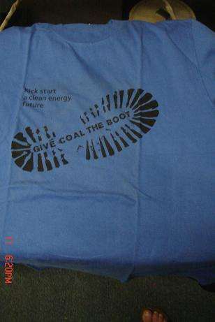 BLUE T-SHIRT WITH PRINT, SIZE MEDIUM