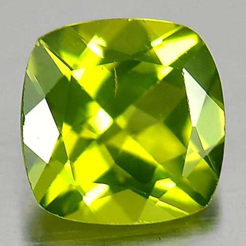 PERIDOT~1.42 Ct. Cushion Shape Natural Gem Green Peridot Unheated