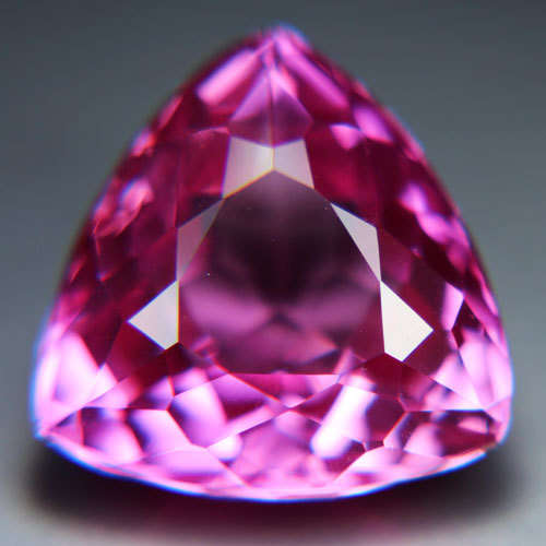 14.60ct.EXCELLENT TOP PINK LAB TOPAZ TRILLION LOOSE GEMSTONE