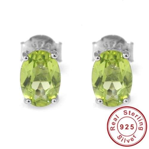 EARRINGS~1.4ct pair of Oval Stud Peridot earrings 5 x 7mm