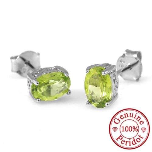 EARRINGS~1.4ct pair of Oval Stud Peridot earrings 5 x 7mm
