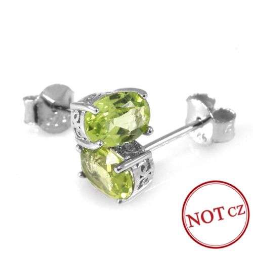 EARRINGS~1.4ct pair of Oval Stud Peridot earrings 5 x 7mm