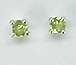 NATURAL PERIDOT EARRINGS-3mm set in .925 Silver