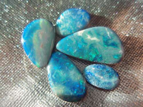 OPAL LOT~tcw Multi Color Flashing On Blue, Doublet Opal Loose Gemstones Lot