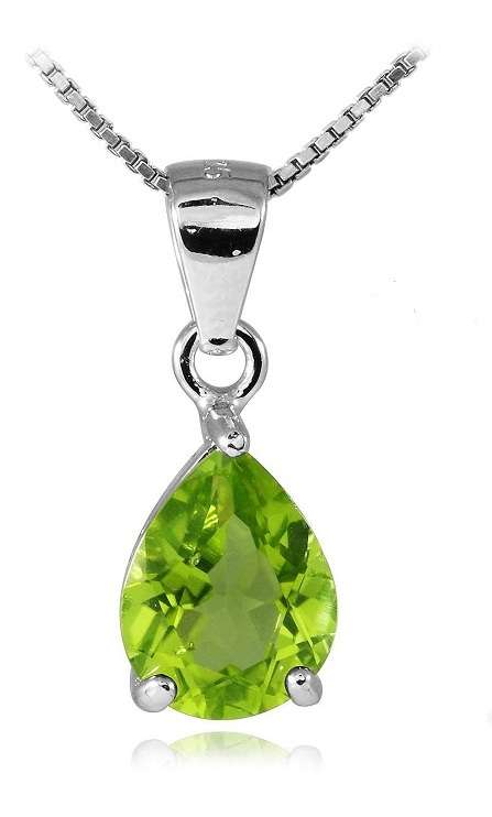 Genuine Peridot Pear Set: Pendant, Necklace, Earrings, Ring .925 Silver 4-6ct