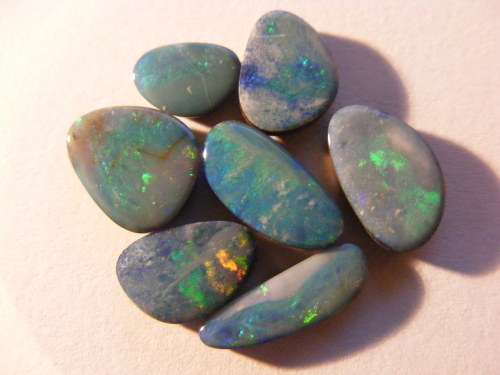 OPAL LOT~8.78tcw Multi Color Flashing On Blue, Doublet Opal Loose Gemstones Lot