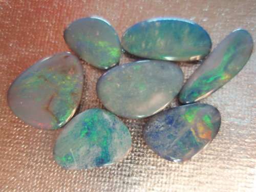 OPAL LOT~8.78tcw Multi Color Flashing On Blue, Doublet Opal Loose Gemstones Lot