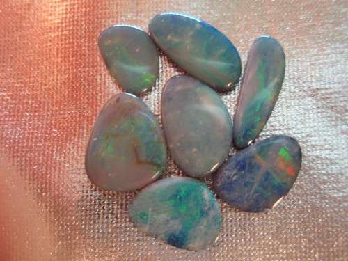 OPAL LOT~8.78tcw Multi Color Flashing On Blue, Doublet Opal Loose Gemstones Lot