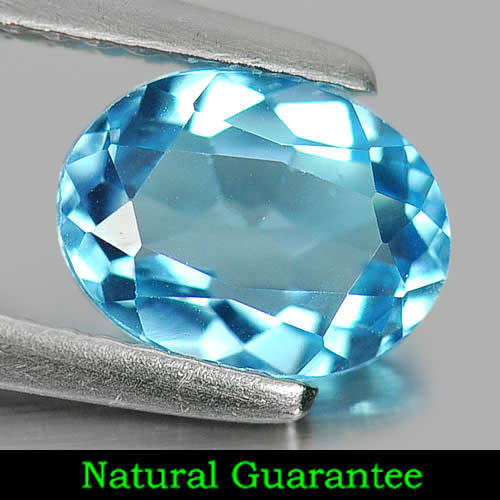 TOPAZ~  1.51 Ct. Oval Shape Natural Gem Swiss Blue Topaz Brazil