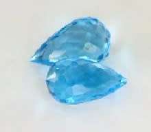 TOPAZ~ 1.69 Tcts. 2 Pcs. Natural Blue Topaz Gemstones Briolette Shape