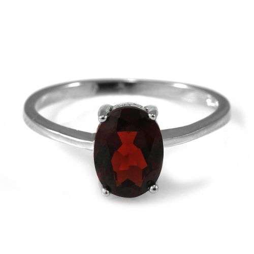 RING~Genuine Garnet Ring Size 7 ~ 0.925 Silver