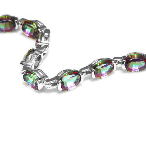 BRACELET~Genuine Mystic Rainbow Topaz Bracelet Solid 925 Sterling Silver