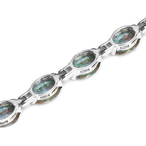 BRACELET~Genuine Mystic Rainbow Topaz Bracelet Solid 925 Sterling Silver