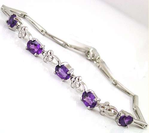 STUNNING Genuine Amethyst Bracelet Sterling Silver