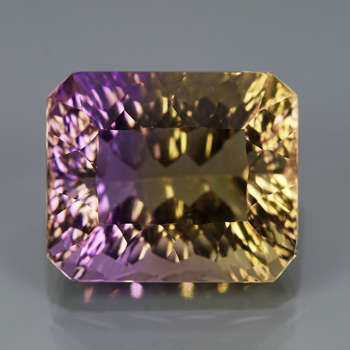Natural Gem 13.39ct 14.6x12.3mm Millenium-Cut Yellow & Purple AMETRINE, BOLIVIA
