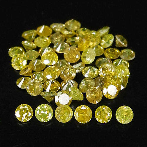 1.00tcw 2 mm Yellow Natural Loose Diamonds Lot