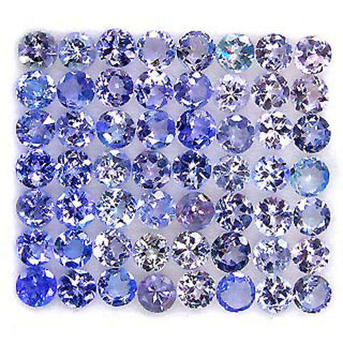 4.54ct.NATURAL BLUE PURPLE TANZANITE (DIAMOND CUT 2.3MM.) SPARKLING LOT AAA
