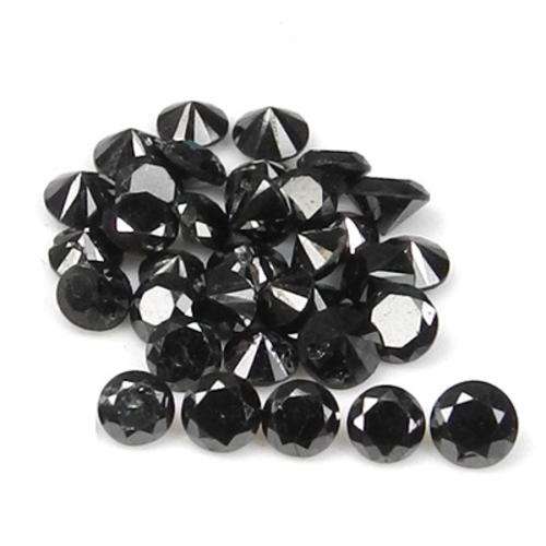 DIAMONDS - 0.985tctw 2.38-2.66mm Jet Black Loose Natural Diamond Lot