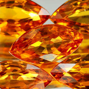 Natural Reddish Orange Songea Sapphires (5 pieces 2.40TCts)