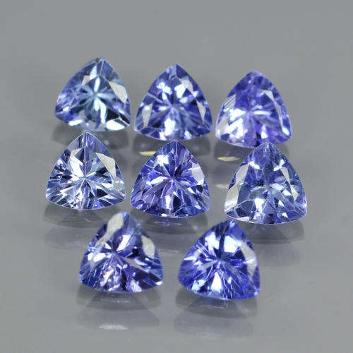 TANZANITE LOT~Natural Gems 8pcs 1.92ct Trilliant lot Sparkling Violet Blue TANZANITES