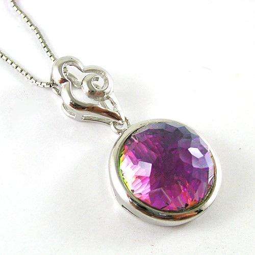 PENDANT~UNIQUE DESIGN 12ct Rainbow Topaz Pendant .Sterling Silver