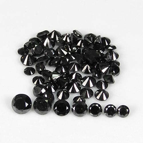 DIAMONDS - 0.82ct- 1.9mm Black diamond lot 26pcs