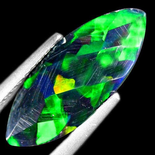 OPAL-2.90 ct~TOP STUNNING GEM ! MARQUISE CHECKERBOARD BLACK OPAL