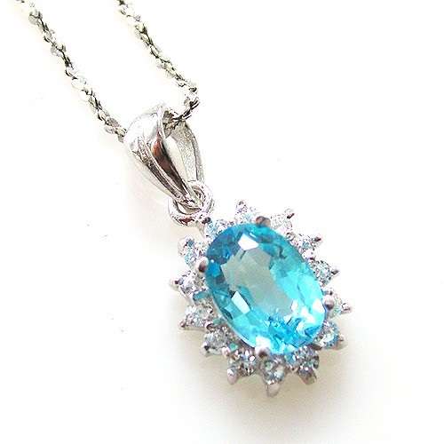 .925 Silver Natural Topaz Pendant