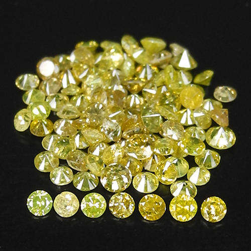 DIAMONDS-0.70Tcts Yellow Natural Loose Diamonds Lot 10 pcs 2.55-2.65mm