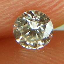 DIAMOND - 0.08 Carat Top Light Brown Color VVS1 Round Loose Diamond  2.77-1.74mm