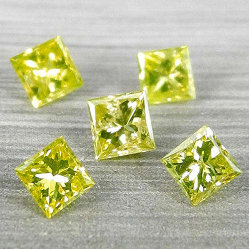 DIAMONDS  - 0.45tcw  Yellow Princess Natural Loose Diamonds Lot