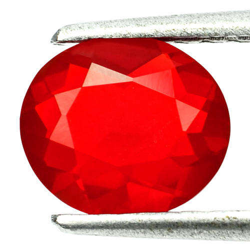 OPAL~1.11Ct WORLD CLASS TOP LUSTER FIRE RED MEXICAN NATURAL FIRE OPAL