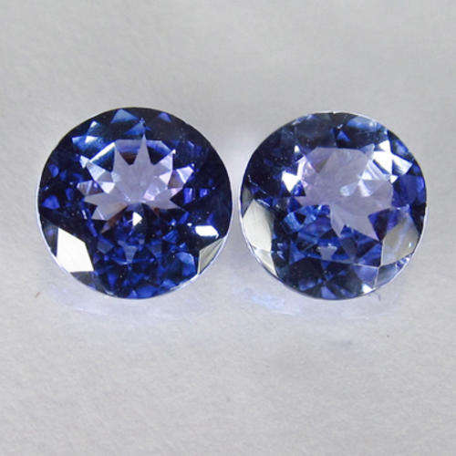 TANZANITES - 1.58Ct Amazing! AAA Color Natural Purple Blue Tanzanite ~Pair~6.0x6.0 MM ~ IF