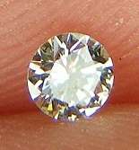 DIAMOND  - 0.06 CARAT TOP LIGHT BROWN, VS1  ROUND BRILLIANT DIAMOND 2.49x1.54mm