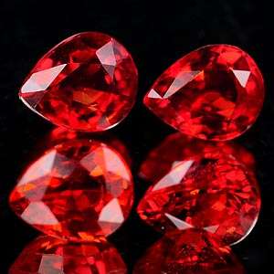 Stunning Red Sapphire Pear lot  (4 pieces - 1.50 TCts)