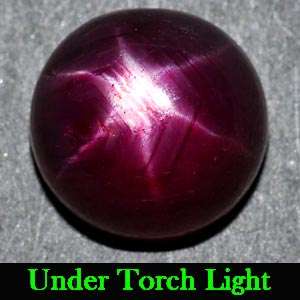 2.94Ct - Round Cabochon  Natural Purplish Red Star Ruby- 6 Rays