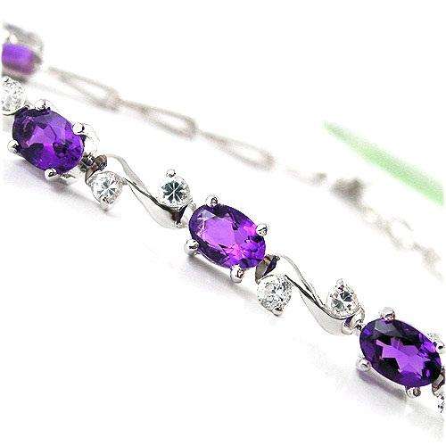 STUNNING Genuine Amethyst Bracelet Sterling Silver