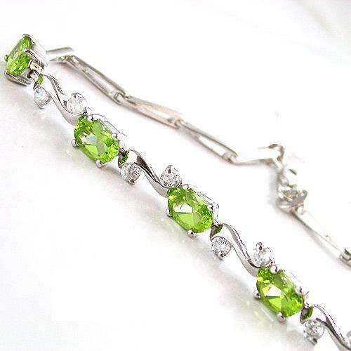 STUNNING!!! Genuine Peridot Bracelet Sterling Silver