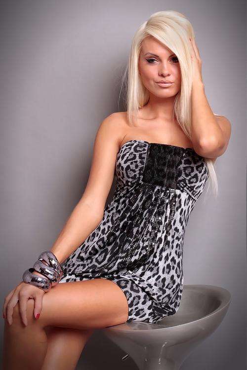 Stretch TOP or DRESS:  Blouson Style  GRAY LEOPARD & Sequin