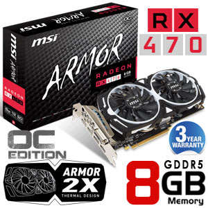 MSI Armor RX470 8GB OC Monster!! 100% Working