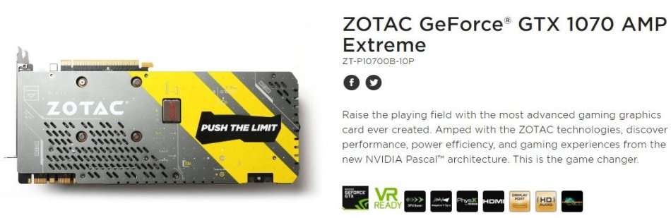 LATE ENTRY! FASTEST GTX1070 EVER!!! Zotac AMP EXTREME GTX1070 8GB Monster