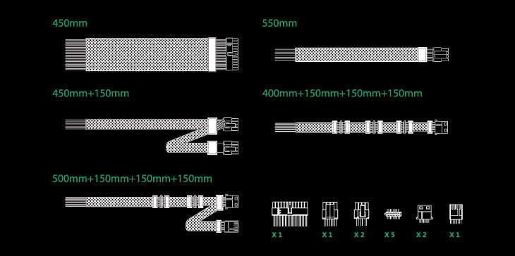 Bitfenix 600Watt 85% Gaming Power Supply!! LIKE NEW + Sleeved Blue Cabling