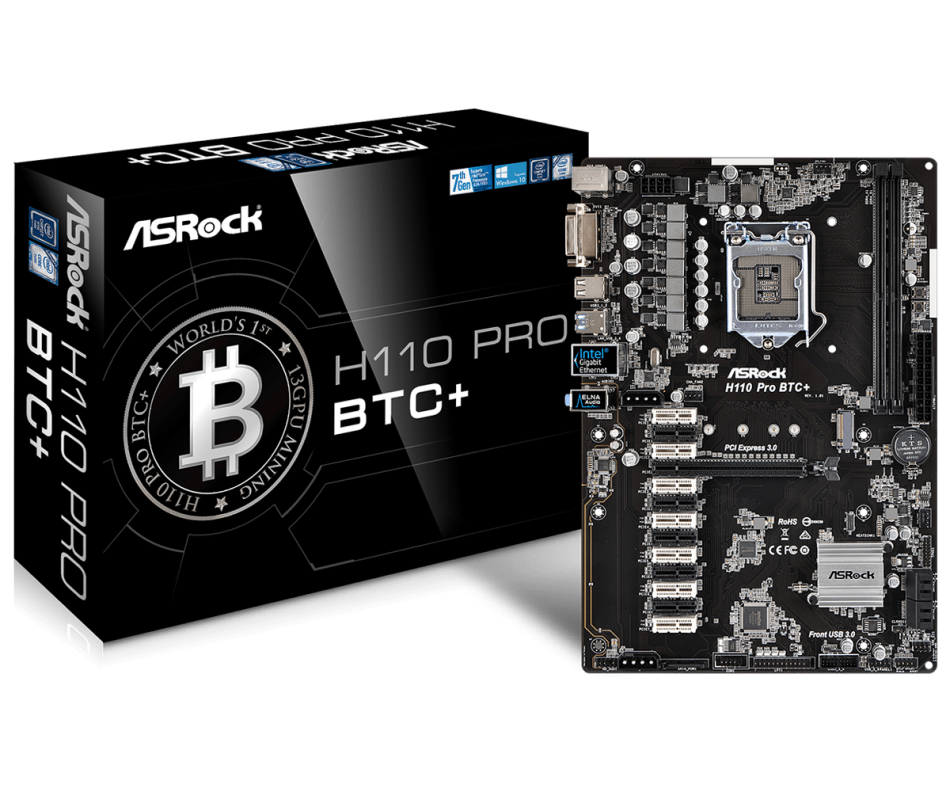 ASROCK H110 BTC+ 13GPU Mining Board + Intel G3930 CPU!!