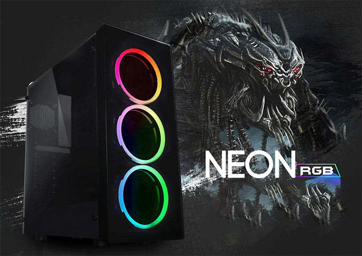 ** BRAND NEW!!! RAIDMAX RGB NEON GAMING CASE