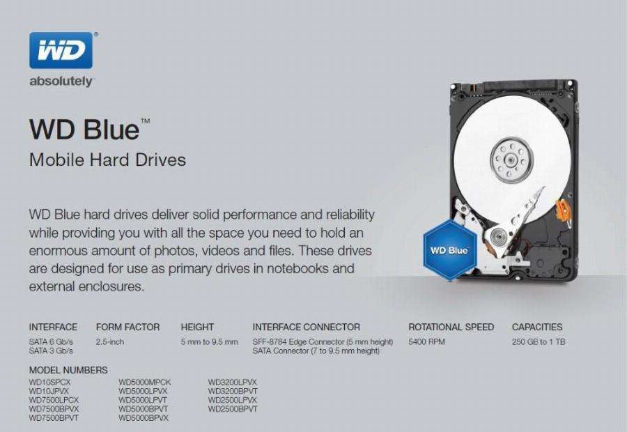 Western Digital BLUE 500GB Laptop HDD!! 100% Working